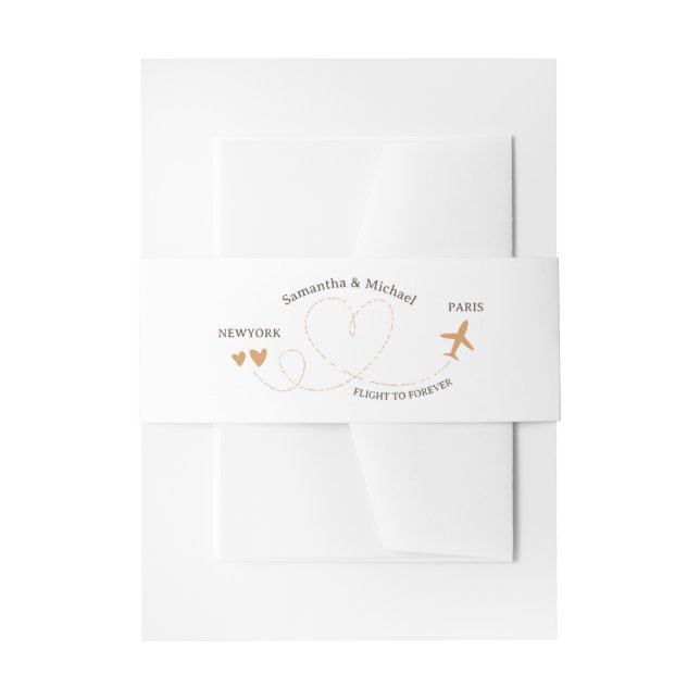 Wedding Travel Flight Theme Einladungsbanderole (Vorderseite Beispiel)