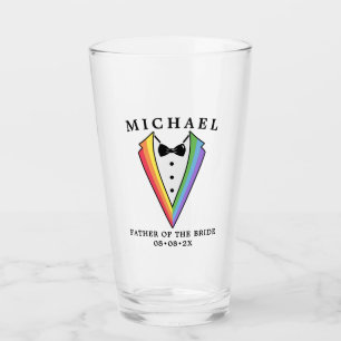 Wedding Tuxedo Gay LGBTQ+ Vater der Braut Glas