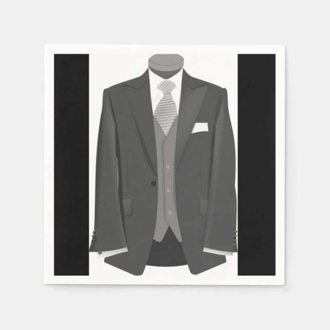 Wedding Tuxedo Paper Napkins Serviette (Vorderseite)
