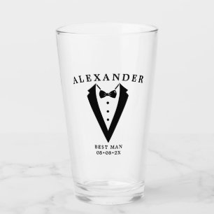 Wedding Tuxedo Personalisiert Trauzeuge Glass Glas