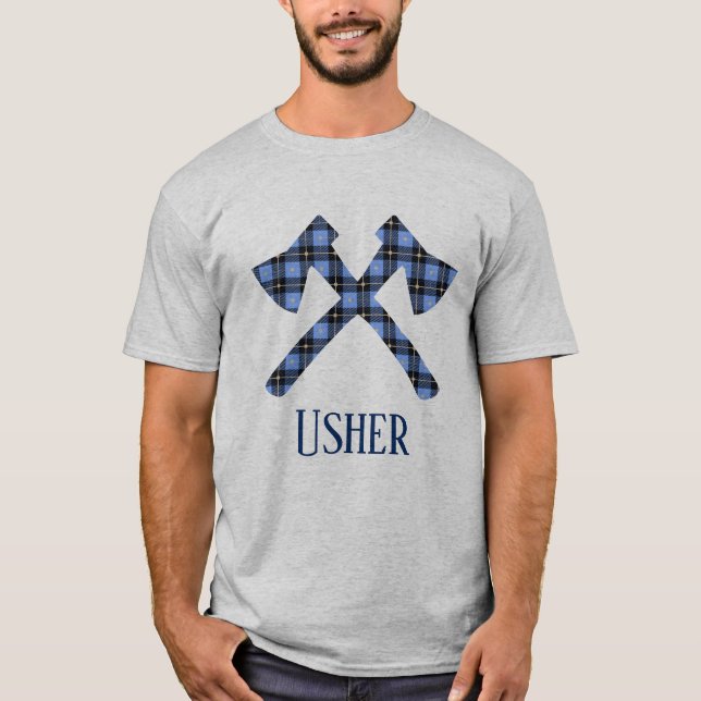 Wedding Usher double cross ax kariert T-Shirt (Vorderseite)