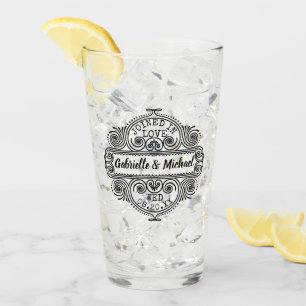 Wedding verzierte Vintage Rahmen-Gewohnheit Glas