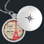 Wedding Vintag Eiffelturm Burnt Edges Necklace Medaillon<br><div class="desc">Wedding Keepake Wedding Party Necklaces - um die Hintergrundfarbe zu ändern - klicken Sie auf anpassen - klicken Sie auf Bearbeiten - wählen Sie das letzte Tool aus dem Drop-Down-Menü und wählen Sie eine der angezeigten Farben aus oder geben Sie Ihren RGB-Hex-Code für Ihre Hochzeitfarbe ein. Um die Schriftart-Farbe zu...</div>