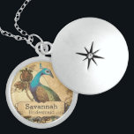 Wedding Vintag Peacock Bridesmaid Necklace Sterling Silberkette<br><div class="desc">Vintage Pfau Love Birds Locket sehen Vintagere Vogelprodukte Pfau Hochzeit Einladungen</div>
