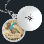 Wedding Vintag Peacock Bridesmaid Necklace Sterling Silberkette<br><div class="desc">Vintage Pfau Love Birds Locket sehen Vintagere Vogelprodukte Pfau Hochzeit Einladungen</div>