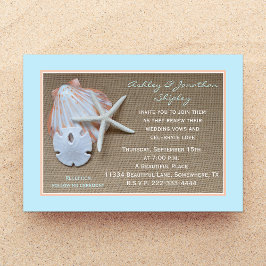 Wedding Vow Renewal Beach Burlap Look Einladung