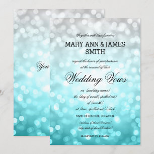 Wedding Vow Renewal Beach Ombre Glitzer Lights Einladung