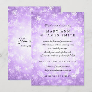 Wedding Vow Renewal Lila Winter Wonderland Einladung