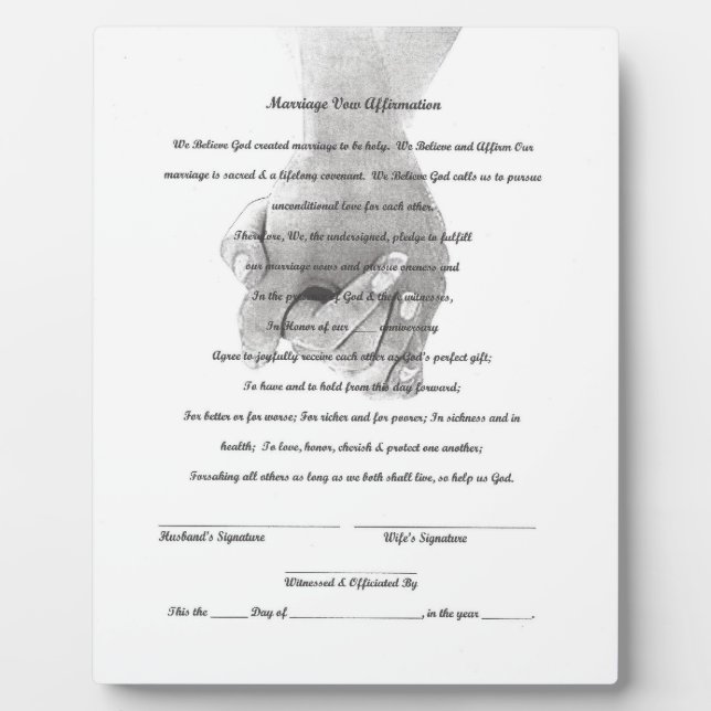 Wedding Vow Renewal Tabletop Plaque with Easel Fotoplatte (Vorderseite)