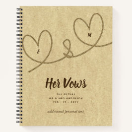 Wedding Vows Journal Custom halten Mr. oder Mrs. Notizbuch