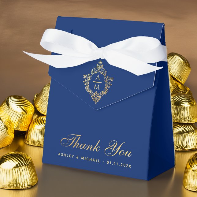 Wedding Wappen Royal Blue Imitate Gold Vielen Dank Geschenkschachtel (Von Creator hochgeladen)