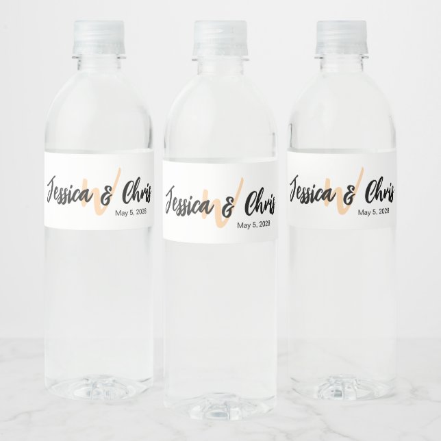 Wedding Water Bottle Label 015 (Flaschen)