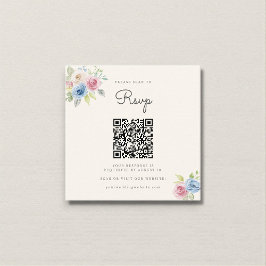 Wedding Website RSVP QR Code Photo pastel florals Begleitkarte
