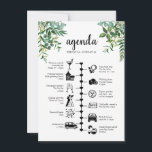 Wedding Weekend Greenerity Guest Agenda Hinweiskarte<br><div class="desc">Eine Hochzeitsreise und eine Begrüßungskarte mit unserem üppigen Grün von Aquarellblättern. Mit Piktogramm-Icons lass deinen Gästen deine Reiseroute für den großen Tag und versichere, dass während der gesamten Veranstaltung niemand auf deine Agenda verzichten kann. Mit einer Begrüßungsbotschaft an der Vorderseite sind sie perfekt für Liebestaschen. Wir haben ein paar unserer...</div>