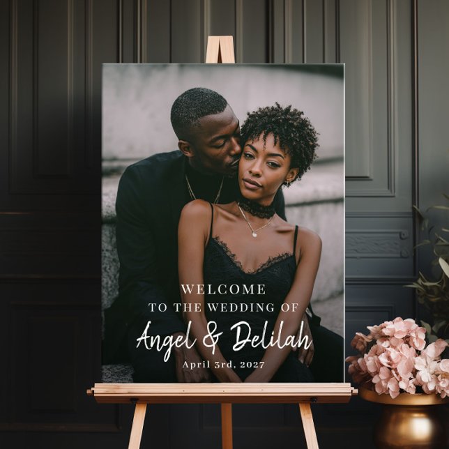 Wedding Welcome Sign Poster with Photo (Von Creator hochgeladen)