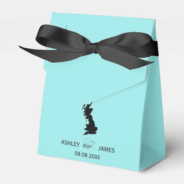 Wedding Welcome to Great Britain Map Favor, UK Geschenkschachtel (Vorderseite)