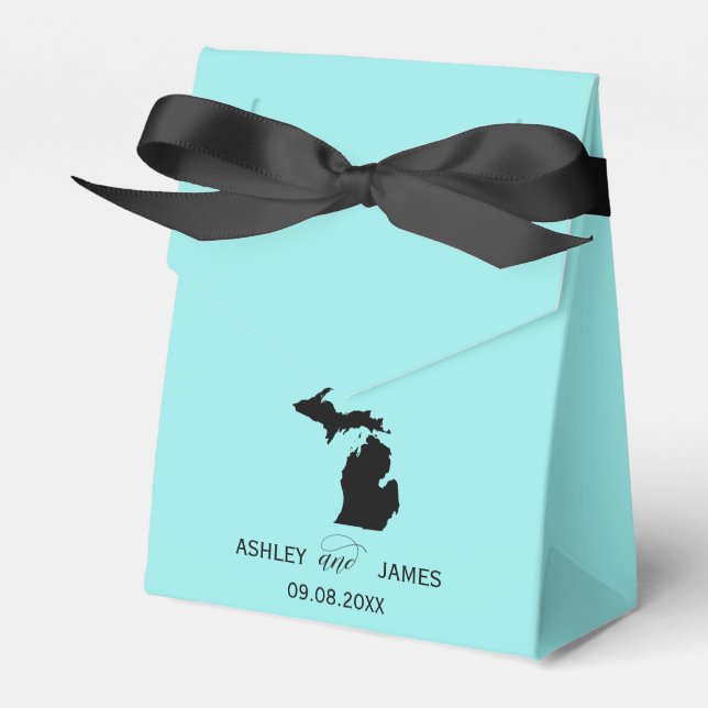 Wedding Welcome to Michigan Favor Box Staat Karte Geschenkschachtel (Vorderseite)