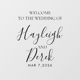 Wedding Welcome with Names and Date Fensteraufkleber