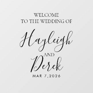 Wedding Welcome with Names and Date Fensteraufkleber