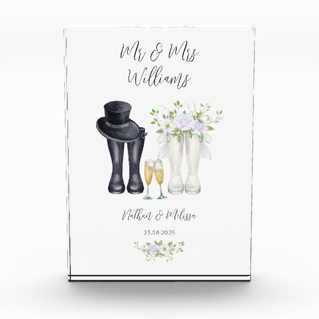 Wedding Welly Boots Fotoblock (Vorderseite)
