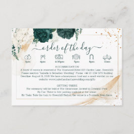 Wedding White Details Emerald Green Rose Floral Begleitkarte