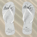 Wedding White Lace Personalisiert Bridge Flip Flops<br><div class="desc">Dieses Design wurde durch digitale Kunst erstellt und kann personalisiert werden, indem Sie auf den Knopf Anpassen klicken und die Farbe ändern, einen Namen, Initialen oder Ihre Lieblingssprache hinzufügen. Kontaktieren Sie mich unter colorflowcreations@gmail.com , wenn Sie dieses Design für ein anderes Produkt haben möchten. Kaufen Sie meine originale abstrakte Acrylmalerei...</div>