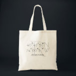 Wedding Willkommen Tragetasche<br><div class="desc">Fertigen Sie diese elegante Hochzeitswillkommens-Tasche mit Ihren Initialen, Hochzeitsdatum und den Koordinaten Ihres Hochzeitsplatzes besonders an.</div>