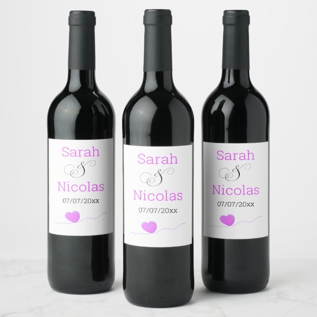 Wedding wine label personalized minimalist  weinetikett (Flaschen)