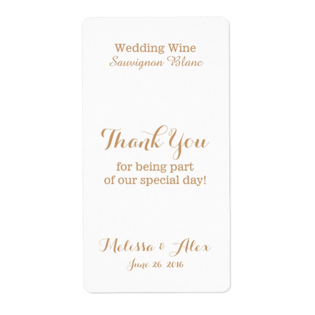 Wedding Wine Vielen Dank (Vorne)