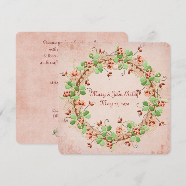 Wedding Wreath Vow Renewal Einladung (Vorne/Hinten)