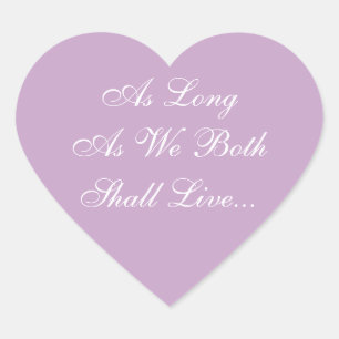 Weddings Invites Lilac Herz-Aufkleber