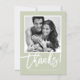 WEDEN DANK IHNEN einfache Kalligrafie-Weise Grün Dankeskarte