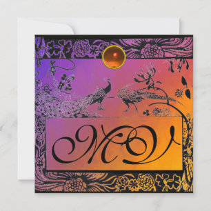 WEDEND LIEBE VÖGEL MONOGRAM schwarz gelb lila Ankündigung