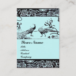 WEDEND LIEBE VÖGEL MONOGRAM, schwarz-weiß blau Visitenkarte