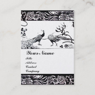 WEDEND LIEBE VÖGEL MONOGRAM Schwarz-weiße Perle Visitenkarte