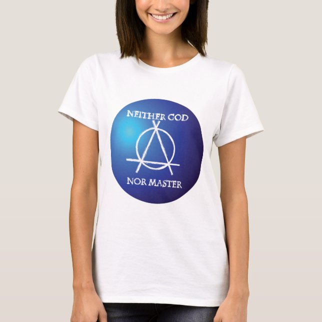Weder Gott noch Master Anarchie-Symbol T-Shirt (Vorderseite)