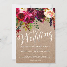 WEDERINVITATION| Eleganter floraler Rustikaler Boh Einladung