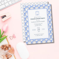 Wedgewood Monogram Graduation Party Invitation