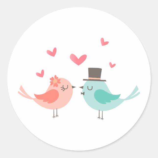 WEDING BIRDS RUNDER AUFKLEBER (Vorderseite)