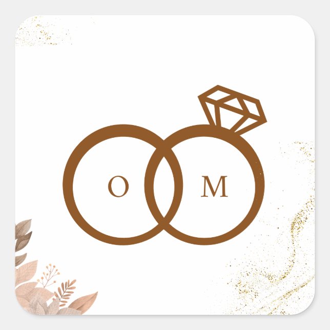 WEDING BROWN QUADRATISCHER AUFKLEBER (Vorderseite)