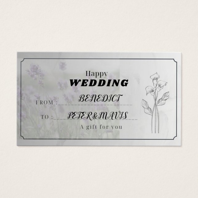 WEDING GIFT CARD (Vorderseite)