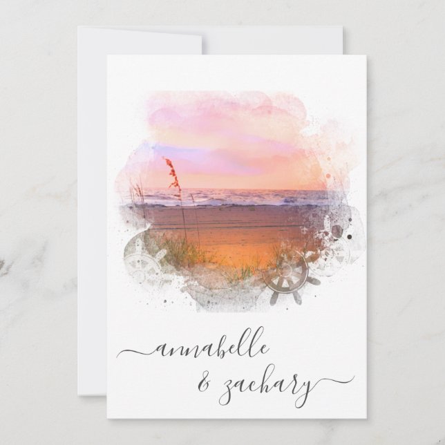 *~* WEDING INVITATION + UAWG - QR Beach AR7 Einladung (Vorderseite)