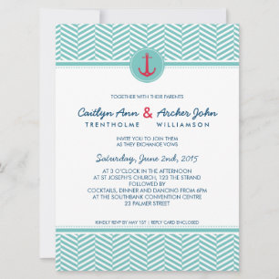 WEDING INVITE nautischer Anker kundenspezifisches  Einladung