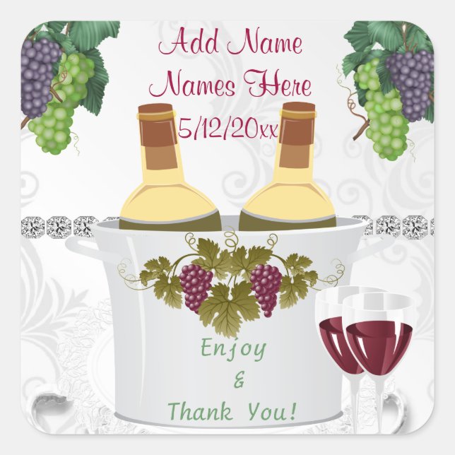 WEDING Wine Label Stickers for FAVORS (Vorderseite)