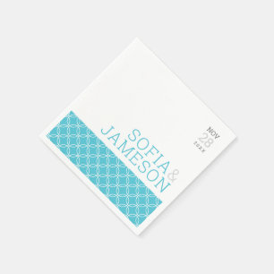 WEDTISCH Schlichte moderne Art Türkis blau Serviette