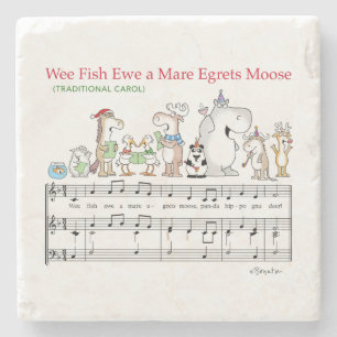 WEE FISH EWA MARE EGRETS MOOSE Sandra Boynton Steinuntersetzer