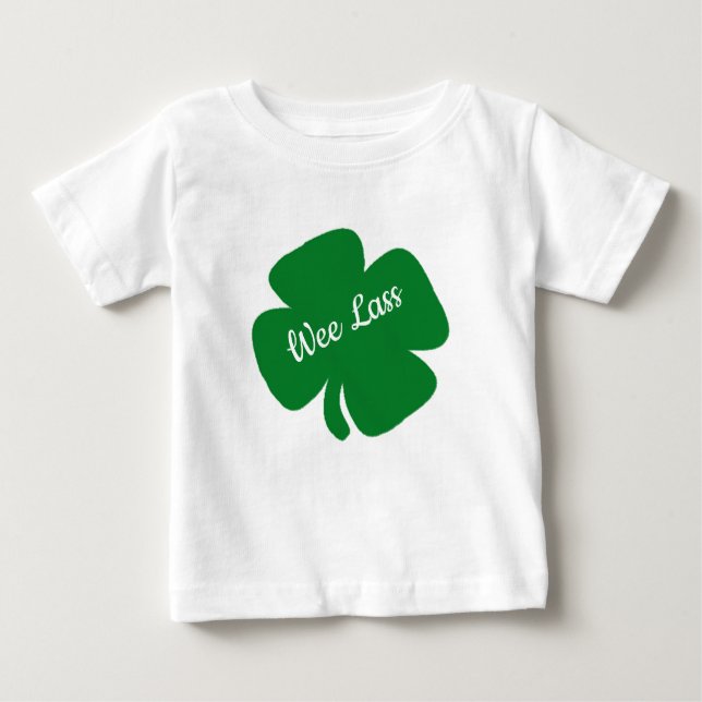 Wee Lass St Patrick's Day Baby T-shirt (Vorderseite)