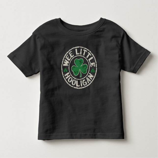 Wee Little Hooligan Kleeblatt St Patrick's Day Kleinkind T-shirt (Vorderseite)