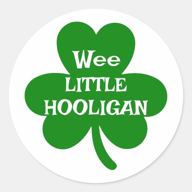 Wee Little Hooligan ☘️ Runder Aufkleber (Vorderseite)