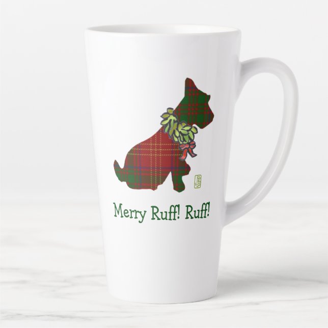 Wee Scottie Dog Rechts Merry Ruff! Ruff! Milchtasse (Rechts)